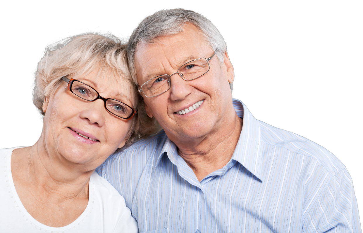 senior couple smiling